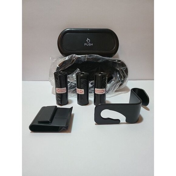 Two 2 Ginsco Mini Trash Cans For Car With Lip Mounting Includes 6 Rolled Bags - Picture 4 of 4